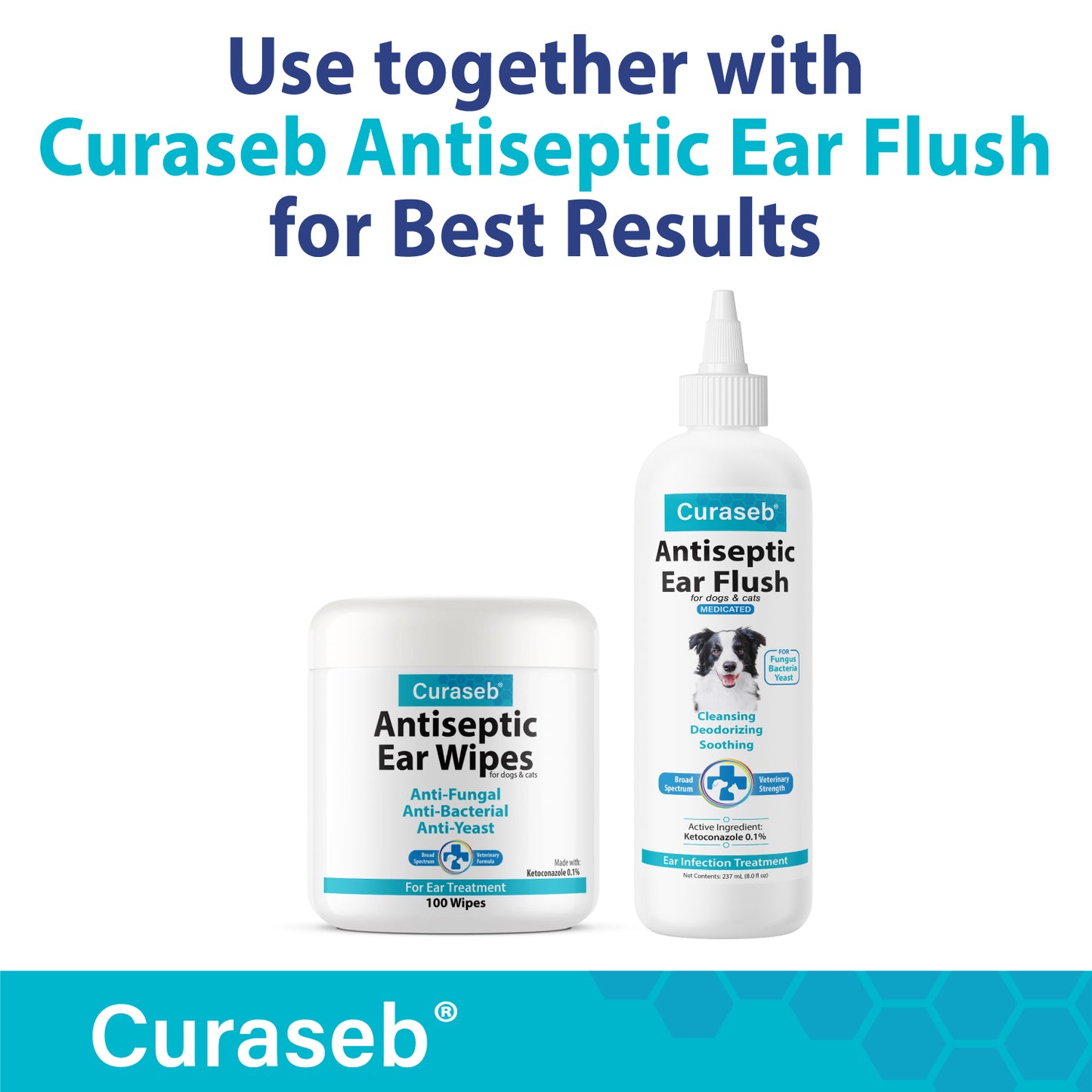 Curaseb Ear Infection Wipes for Dogs & Cats