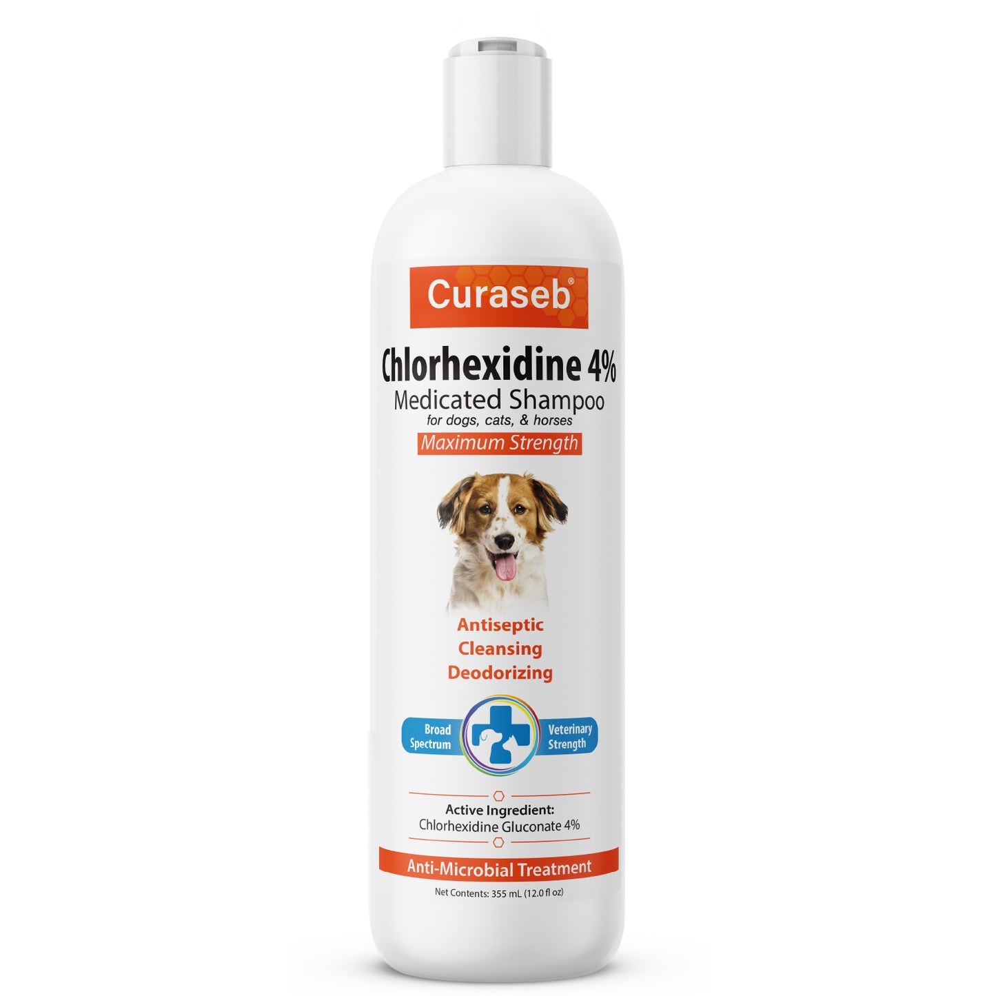 Curaseb Chlorhexidine 4% Shampoo for Dogs & Cats