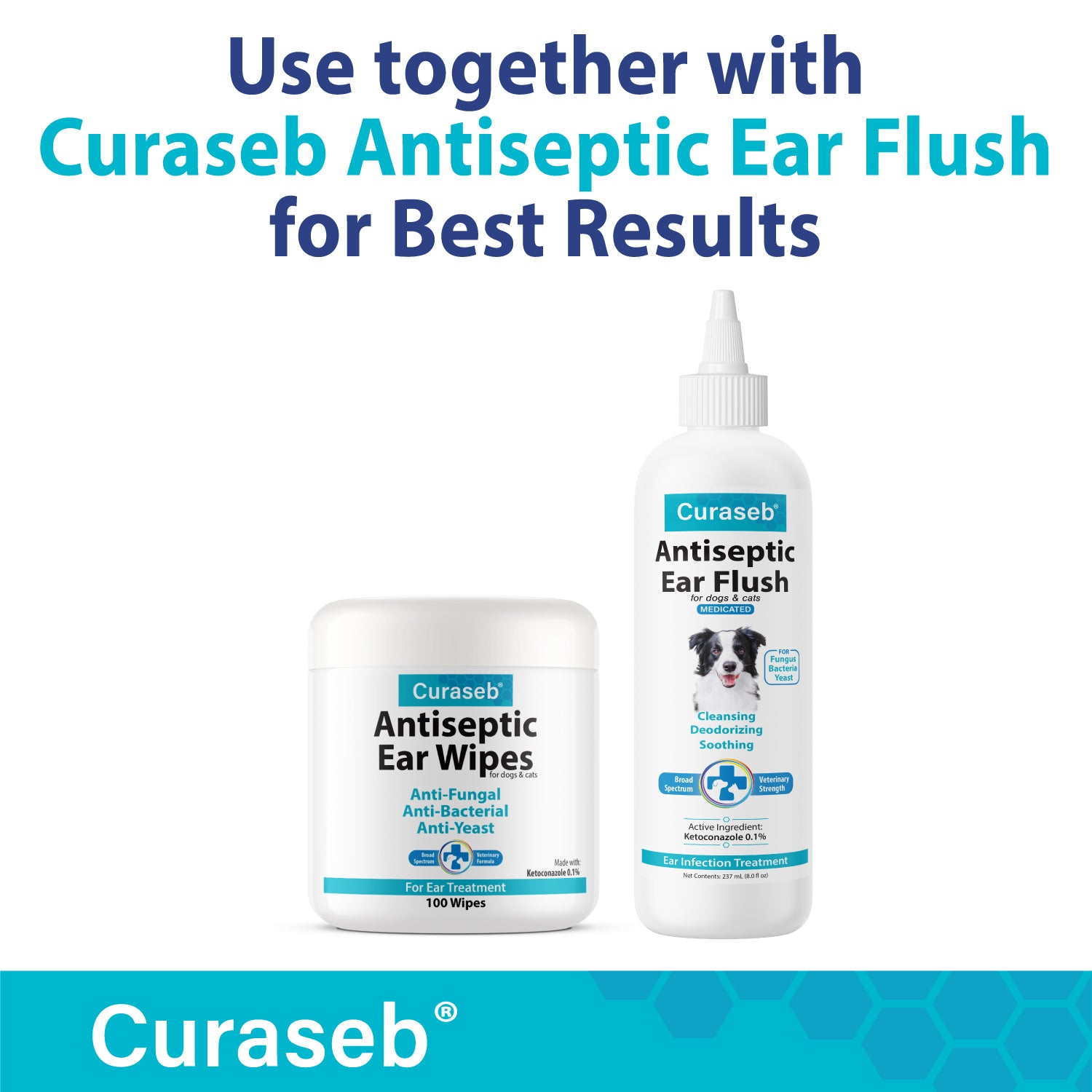 Curaseb Ear Infection Wipes for Dogs Cats