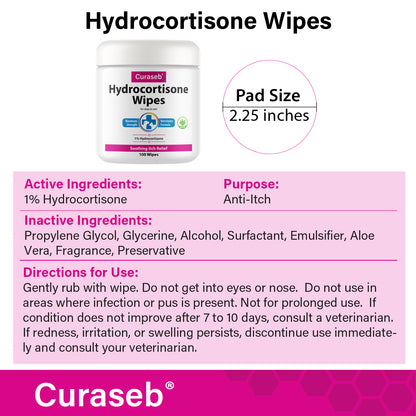 Curaseb Hot Spot Wipes for Dogs & Cats