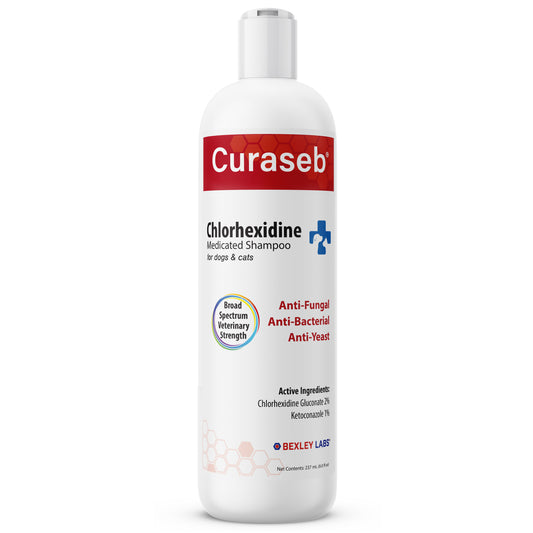 Curaseb Medicated Shampoo - Chlorhexidine & Ketoconazole for Dogs & Cats